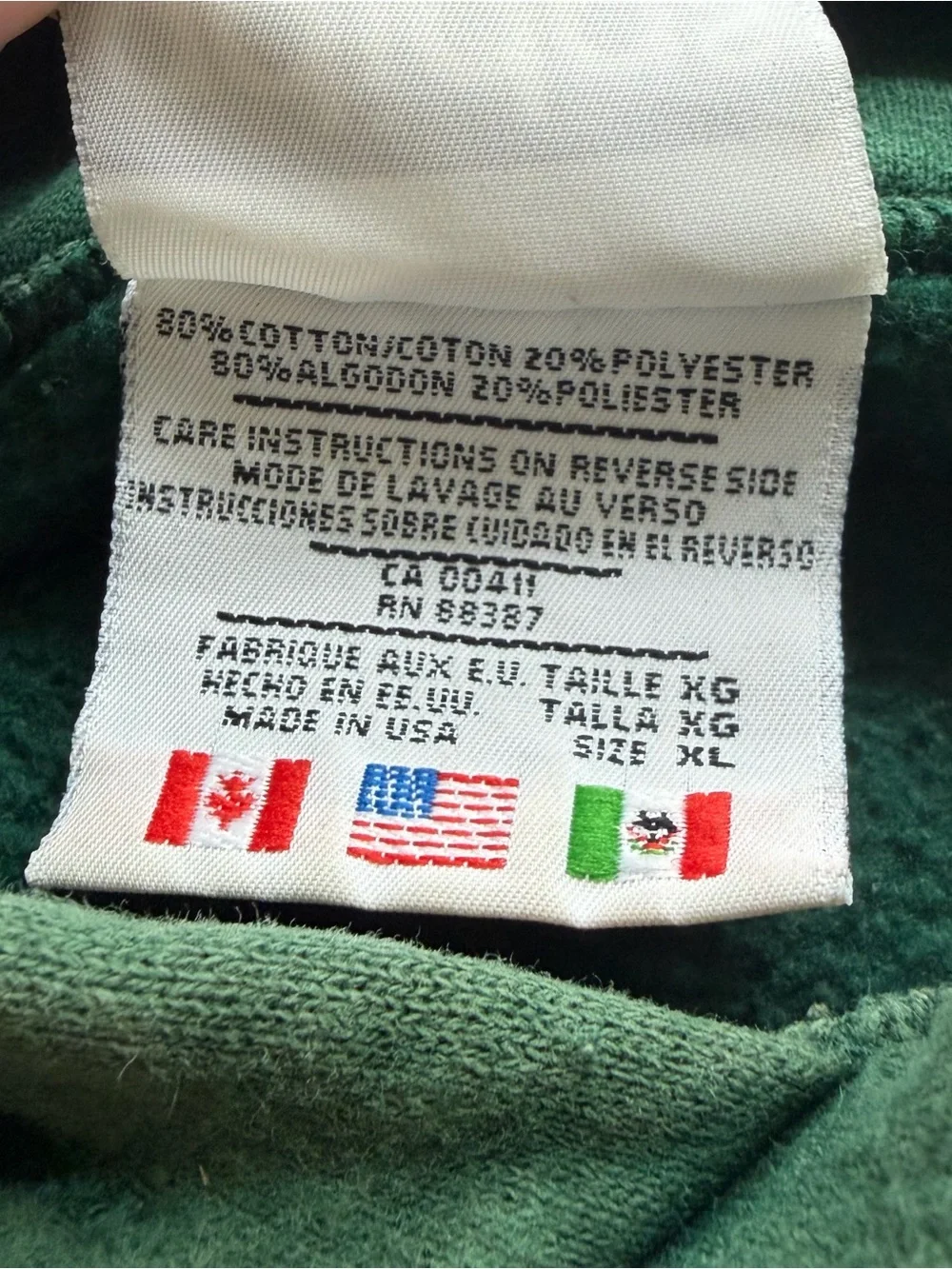 Vintage 90s Adidas Forest Green Heavy Weight Trefoil Embroidered Hoodie Size XL